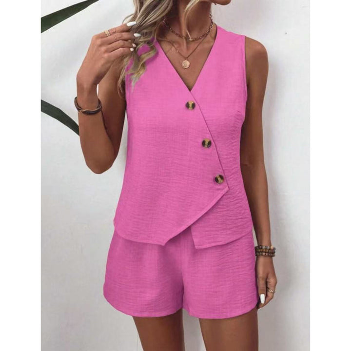 Dame Smart Casual Wrap Top og Shorts Sæt Stilla