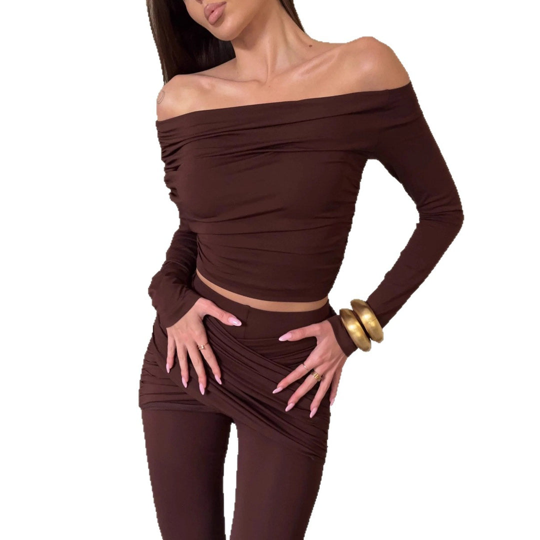 Kvinder Elegant Jumpsuit med Bred Ben og Off-Shoulder Design Stilla