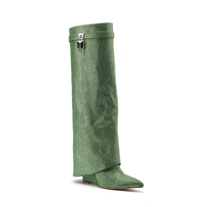 Femme Statement Over-knæ Glimmer Støvler Stilla