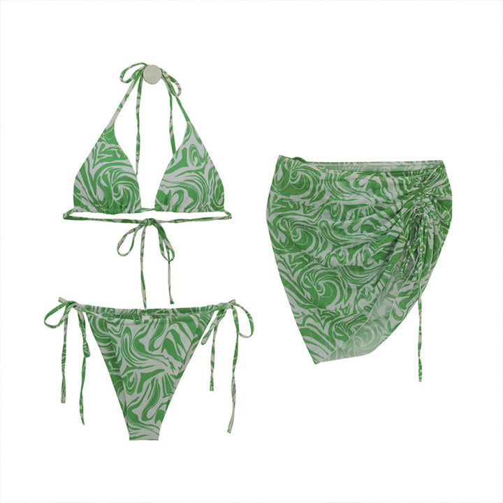 Dame bikini-sæt med blomsterdesign og luftige flæsedetaljer Stilla