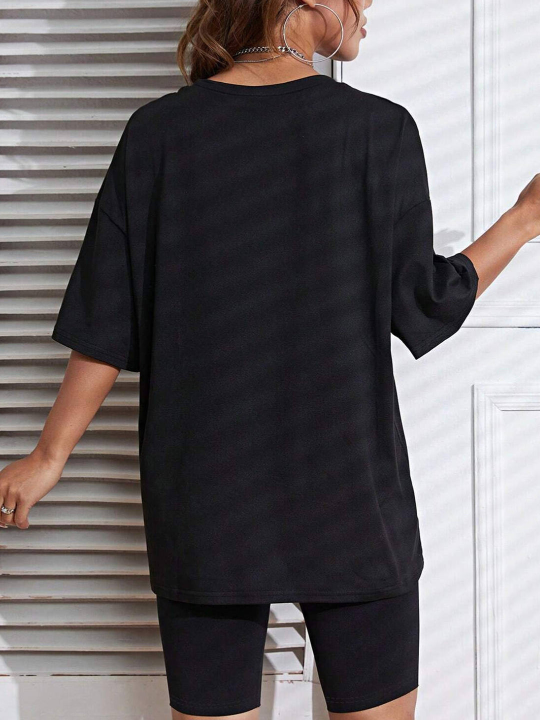 Dame oversized Atletisk T-shirt med kreativ grafisktryk Stilla