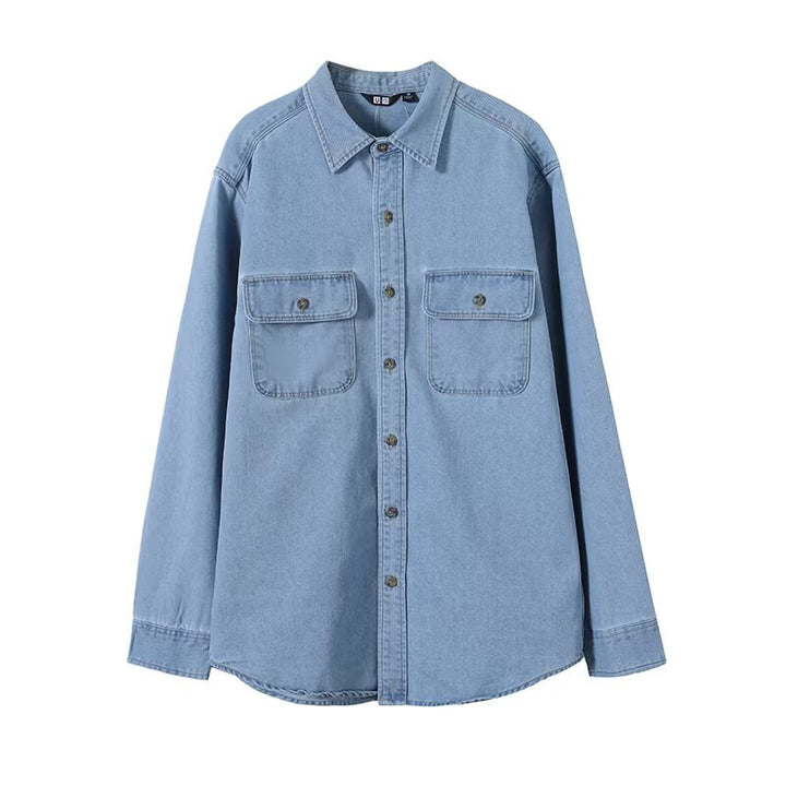 Kvinders afslappede denimskjorte bluse med brystlommer Stilla