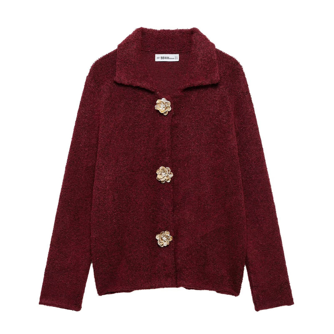 Femme Cozy Boucle Strikjakke Stilla