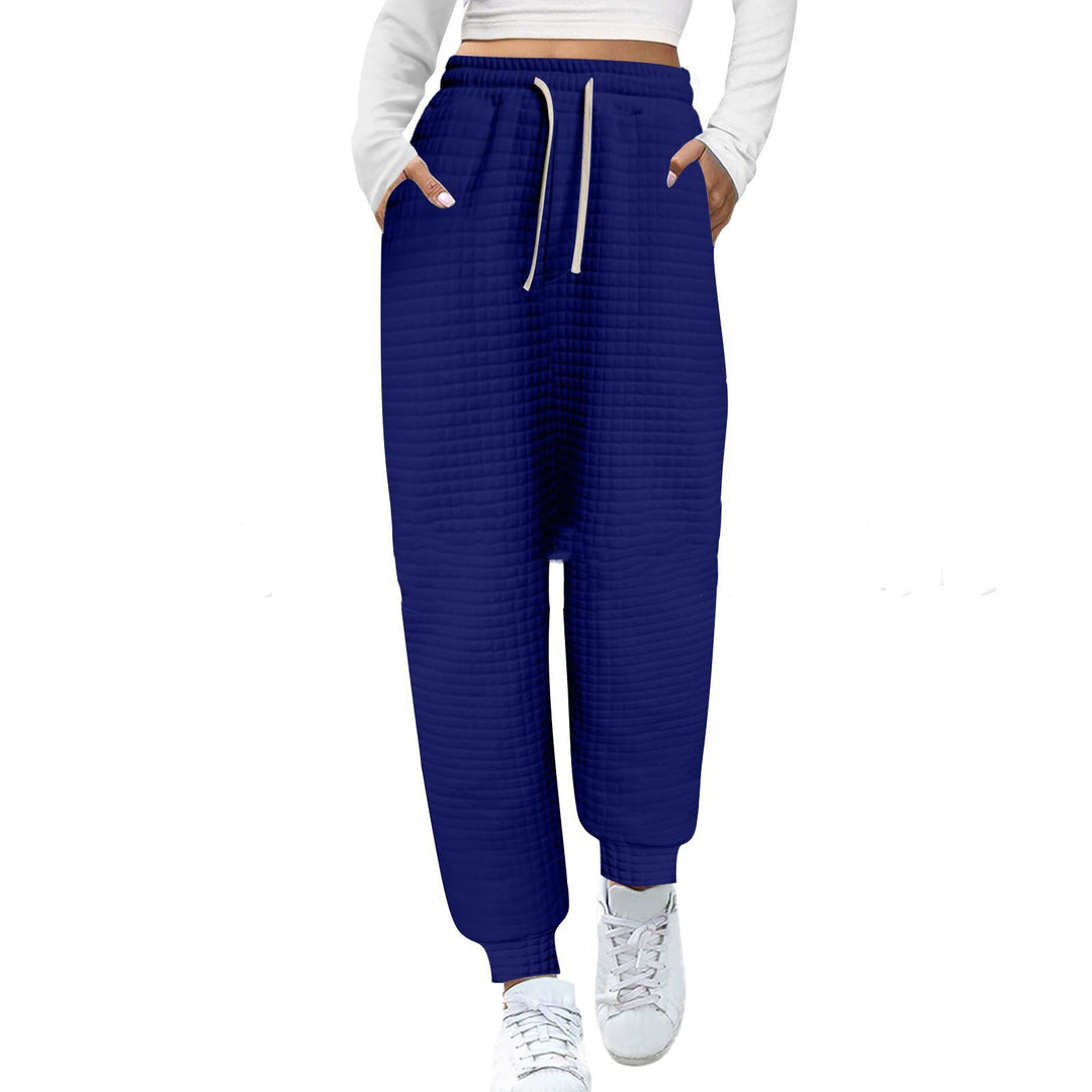 Dame afslappet fritidshose med snor og struktureret design Stilla