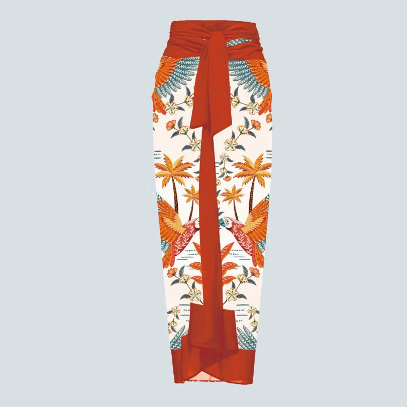 Dame Elegant One-Piece with Artistic Flower Decoration Skovae