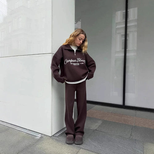 Kvinders hyggelige hoodie og afslappet bukser sæt Stilla