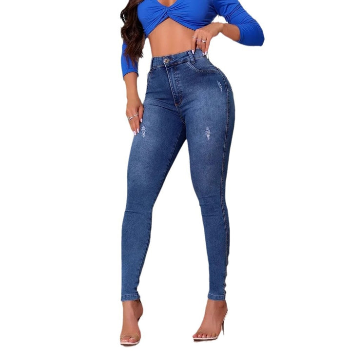 Kvinders højtaljede skinny jeans i afslappet stil Stilla