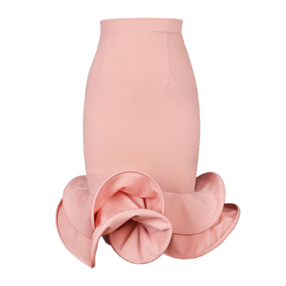 Dame Trendy Cocktailkjole med asymmetrisk kant Skovae