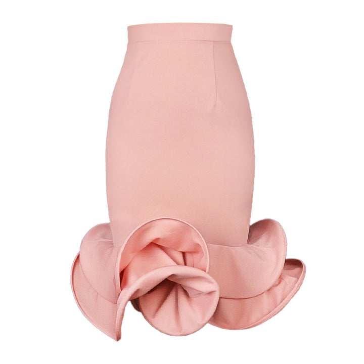 Dame Trendy Cocktailkjole med asymmetrisk kant Skovae