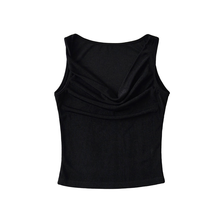 Dame ærmeløs charmerende top med raffineret drapering-design Stilla