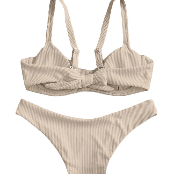 Dame bikini-sæt med elegant rib-design og højskåret trusse Stilla