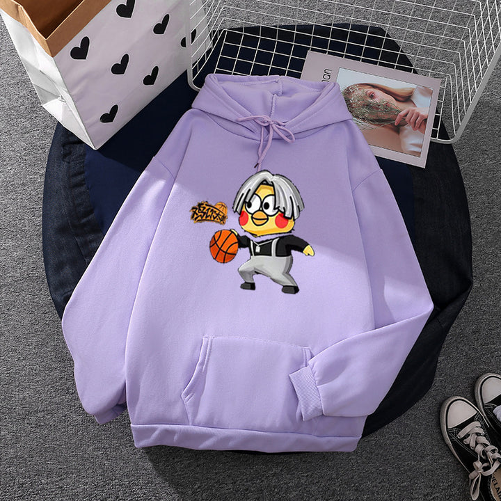 Kvinders hoodie med kreativt basketballmotiv Stilla
