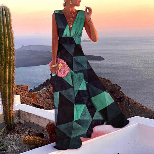 Damer Elegant Maxi Kjole med Floral Mønster Stilla
