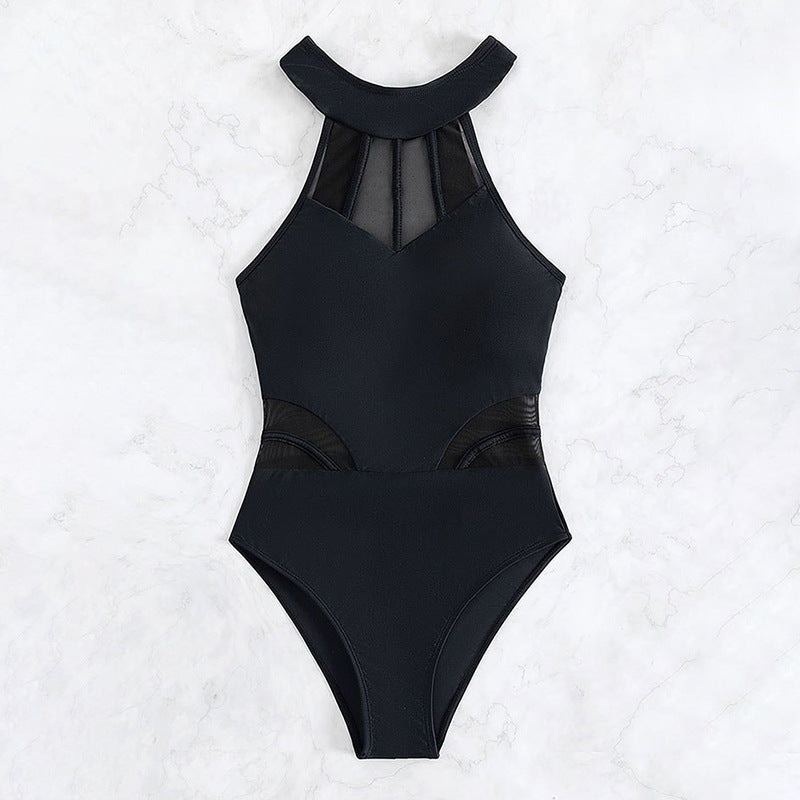 Damer Sporty Énterpiece Badedragt med transparente indsatser Skovae