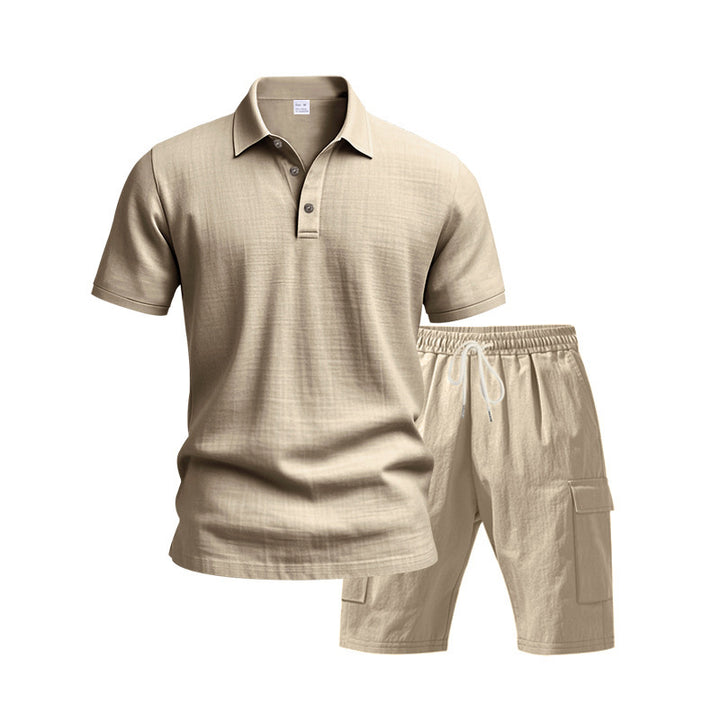 Herrer Polo- og Shorts-sæt i åndbart materiale med komfortabel pasform Stilla