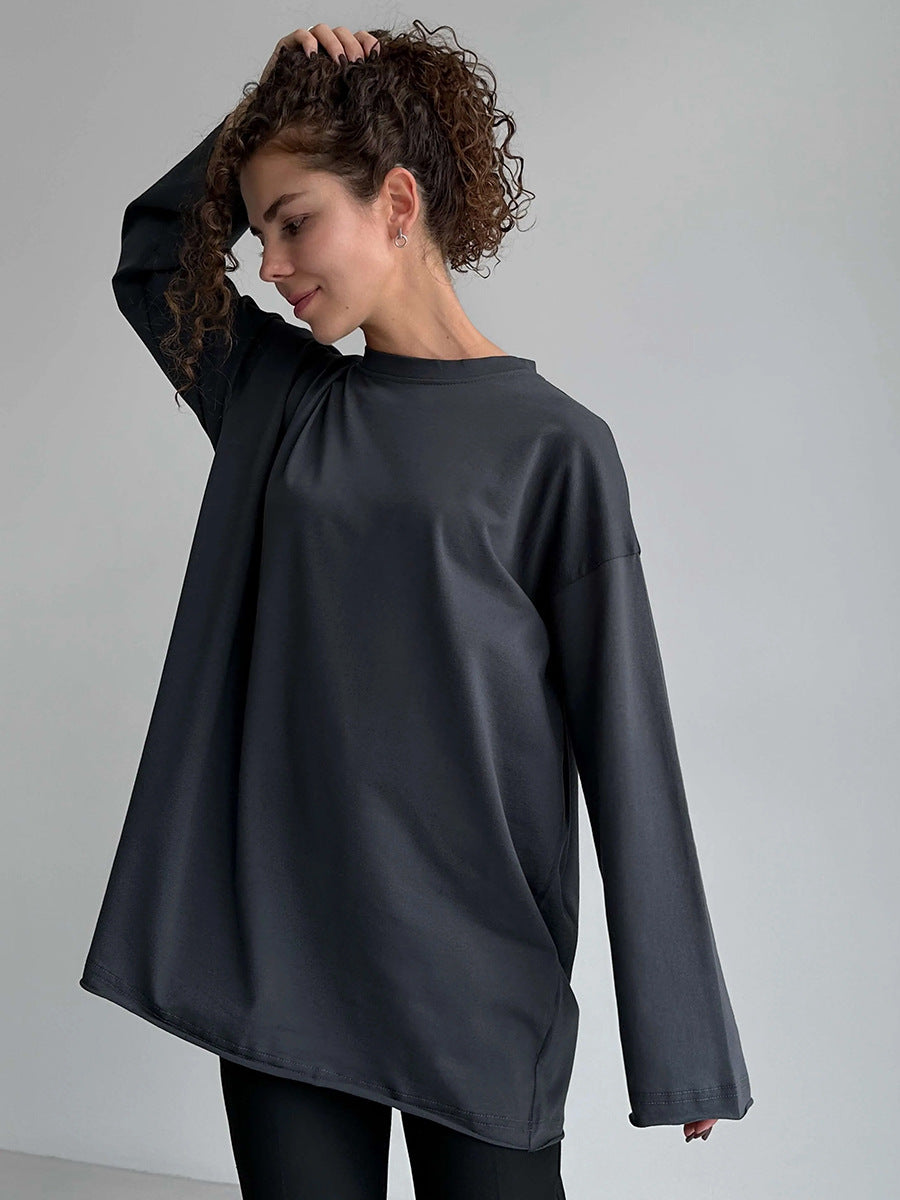 Dame Oversize Langærmet T-shirt med høj krave Stilla