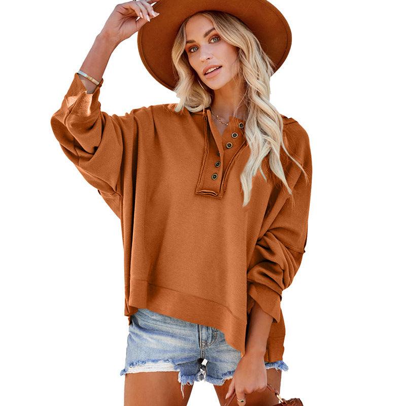 Dame Oversized Sweater med knaplukning og afslappet snit Stilla