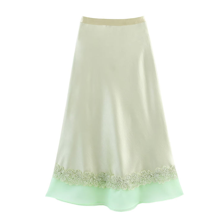 Dame elegant maxiskørt med spidsapplikationer Stilla
