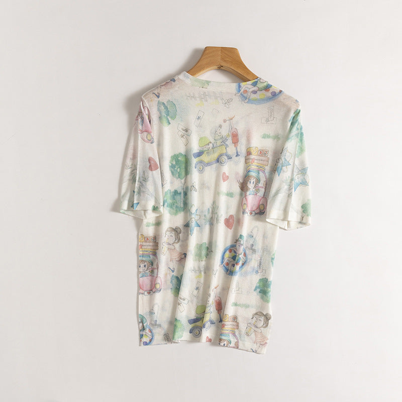 Femme Kunstnerisk Grafik T-Shirt Stilla