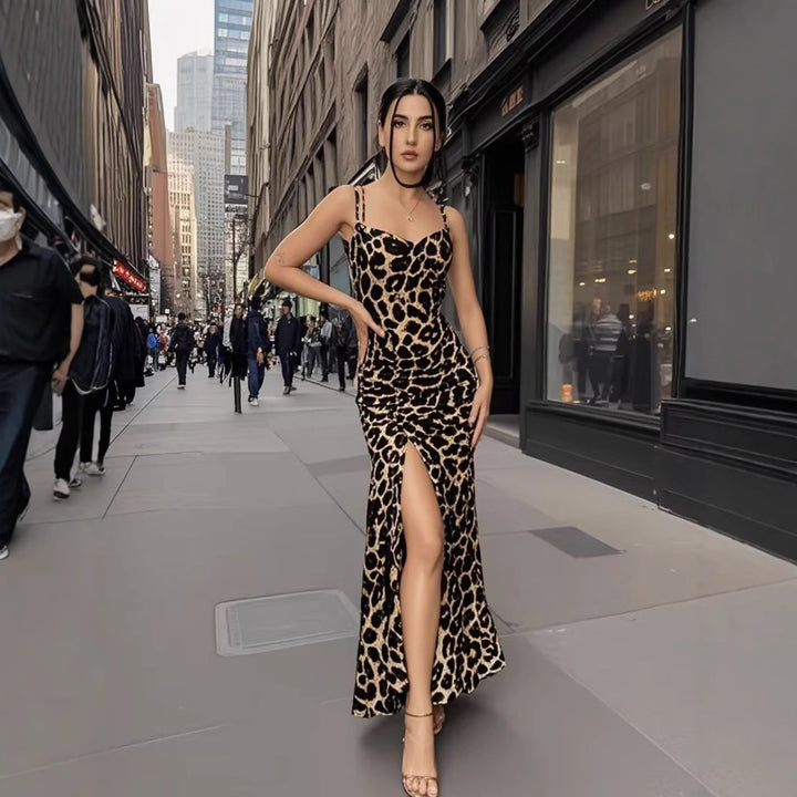 Dame Sleek Leopardmønster Maxi-Kjole Stilla