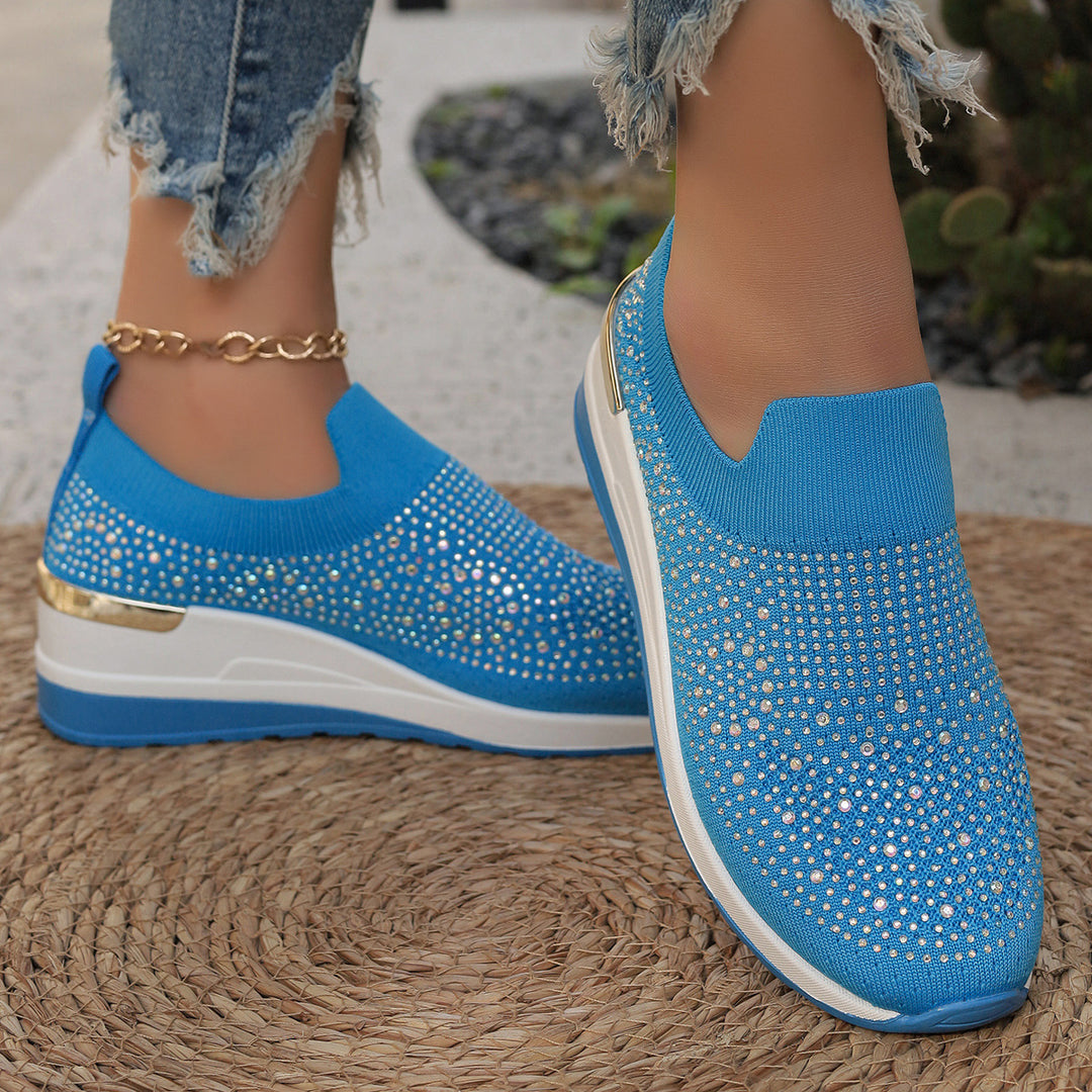 Dame Elegante Slip-On Sneakers med rhinsten-besatte detaljer og skridsikre såler Stilla