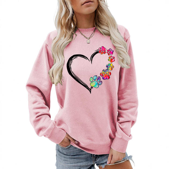Kvinders sweatshirt med kreativ pote hjerte design Stilla