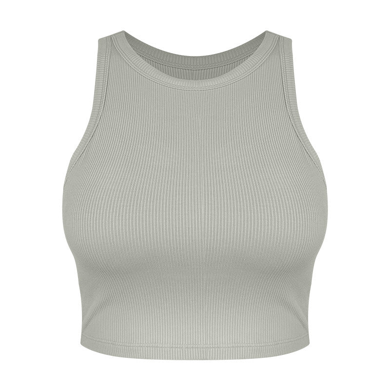 Dame sporty rib crop top med høj åndbarhed og elastisk talje Stilla