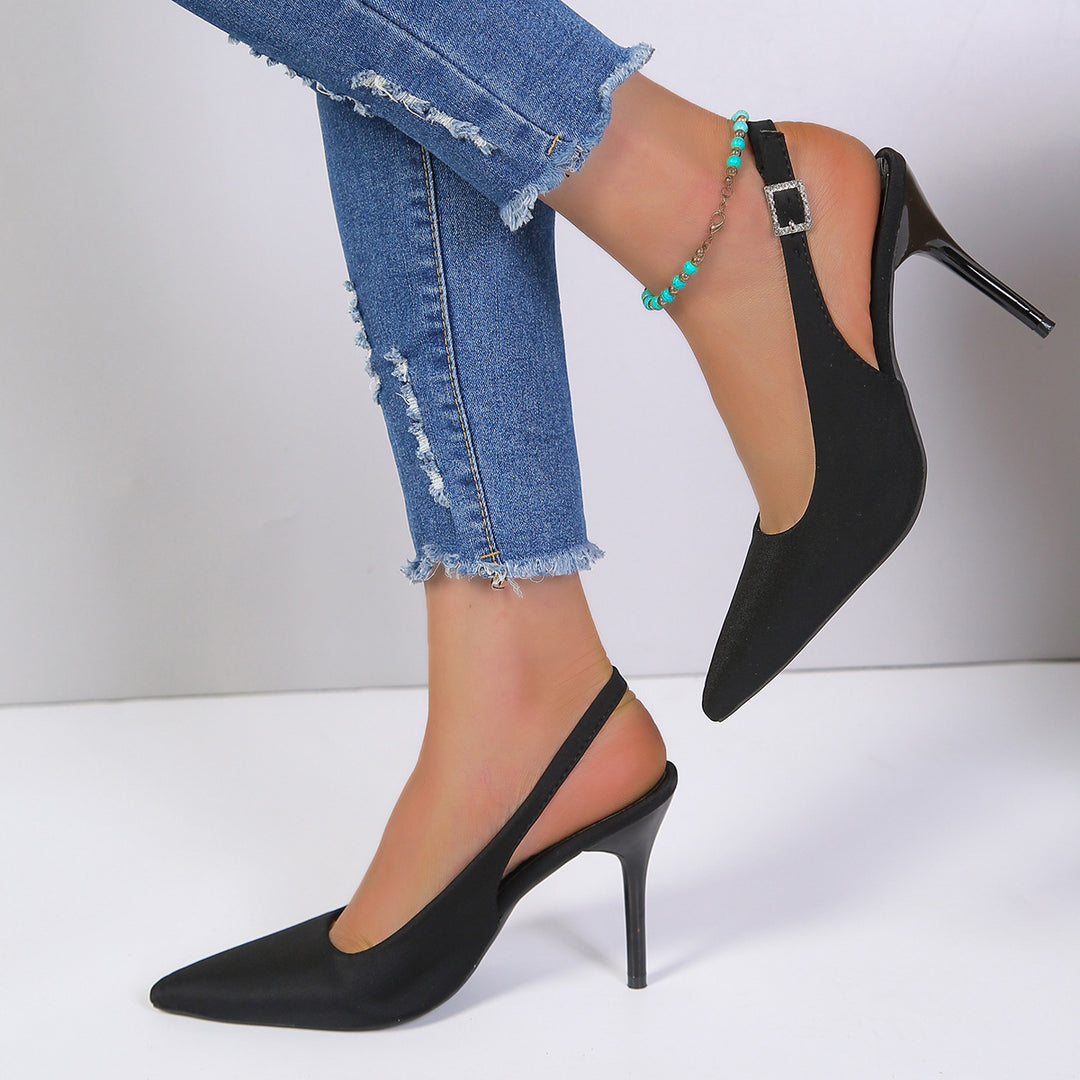 Dame elegante Slingback Pumps med spids tåområde og høj hælhøjde Stilla