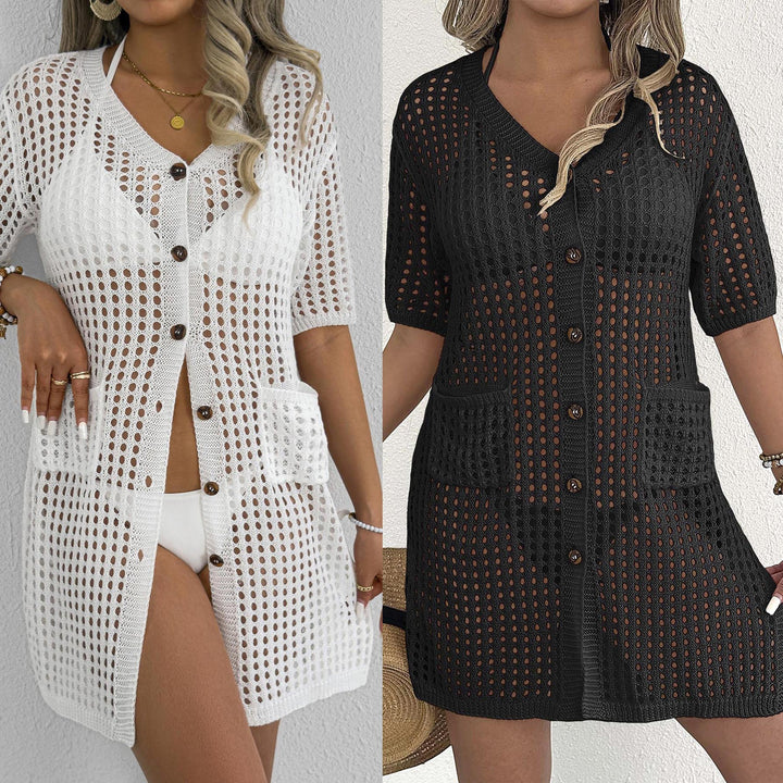 Femme Struktureret Åben-Strik Cover-Up Kjole Stilla