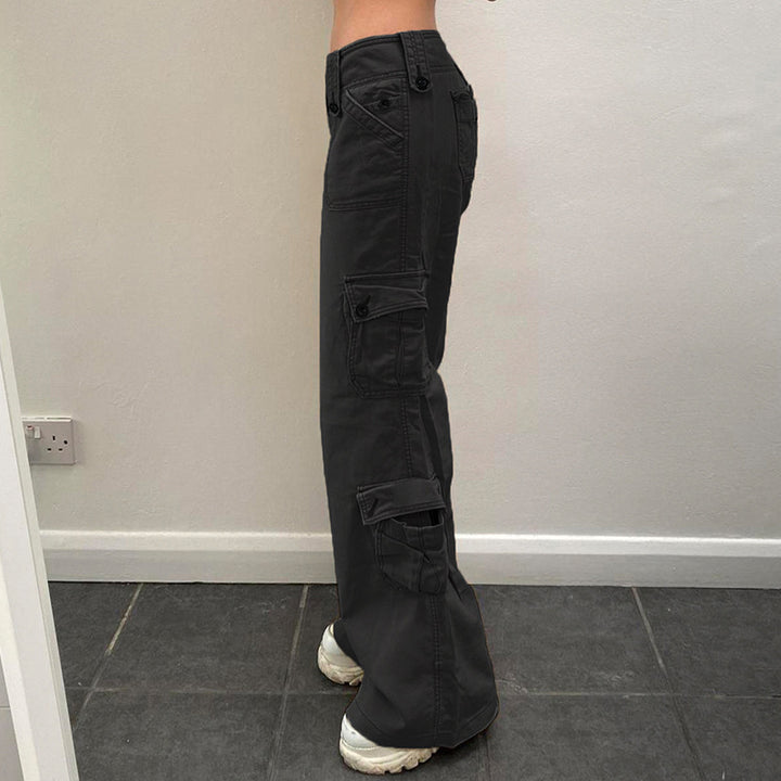 Damen Cargo-Hose mit praktischen Seitentaschen und hohem Bund Skovae