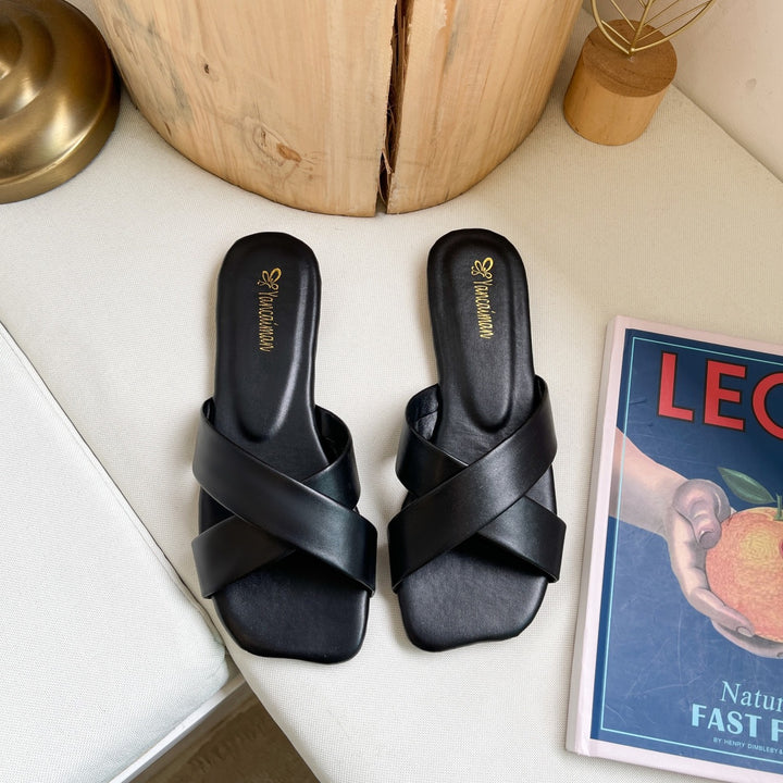 Dame Elegante Sandaler med krydsede remdesign og blødt polstret fodseng Stilla