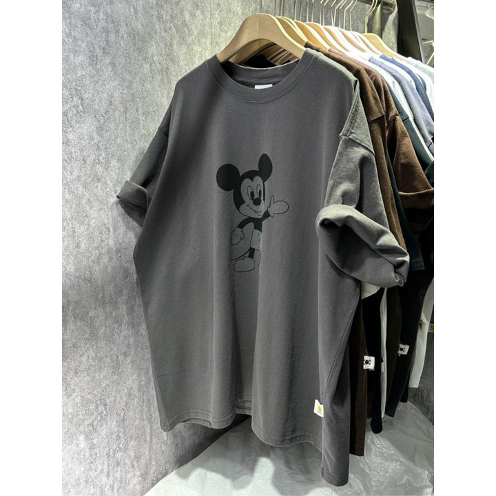 Dame Oversized T-Shirt med unik Mickey Mouse grafiktryk Stilla