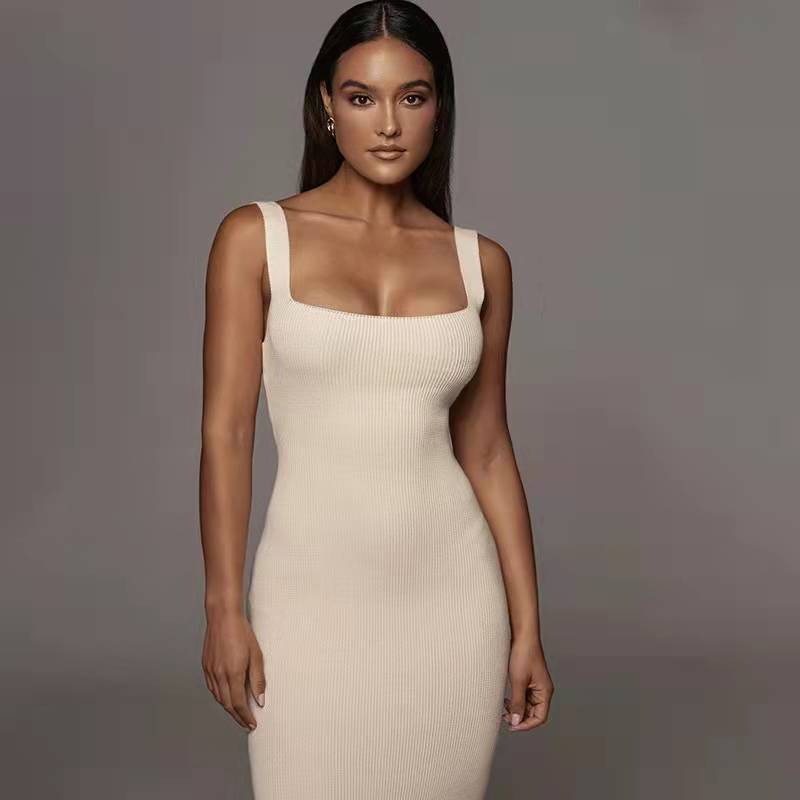 Dame Bodycon Maxikjole med skulderfri spids og elegant silhuet Stilla