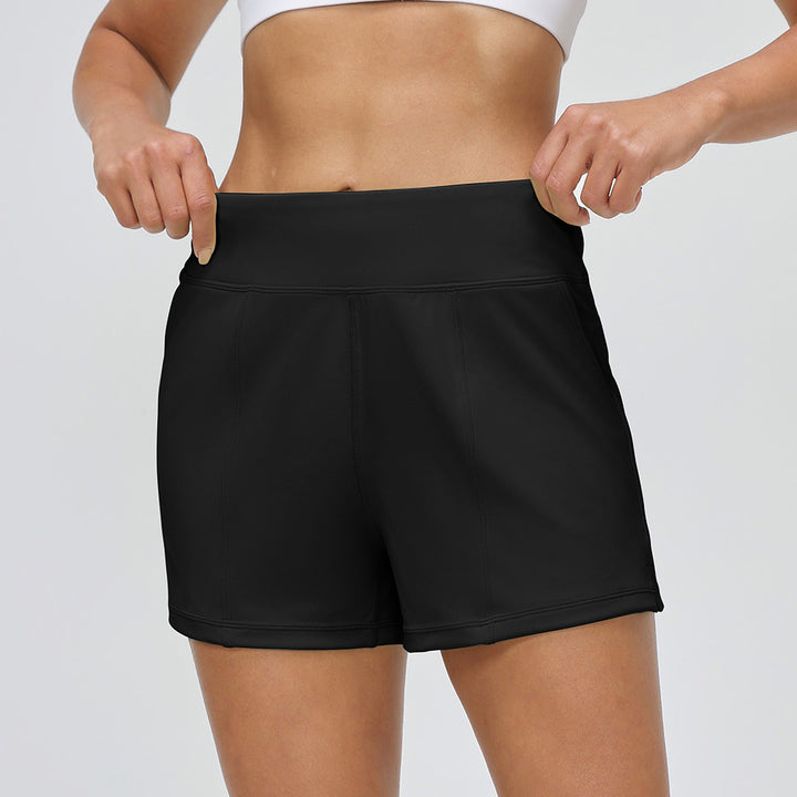 Dame sporty korte shorts med høj talje og fleksibelt materiale Stilla
