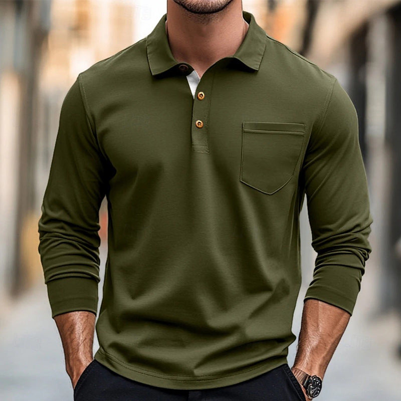 Stilla | Pique Langærmet Skjorte Slim Fit Cotton Brystlomme Knappeliste