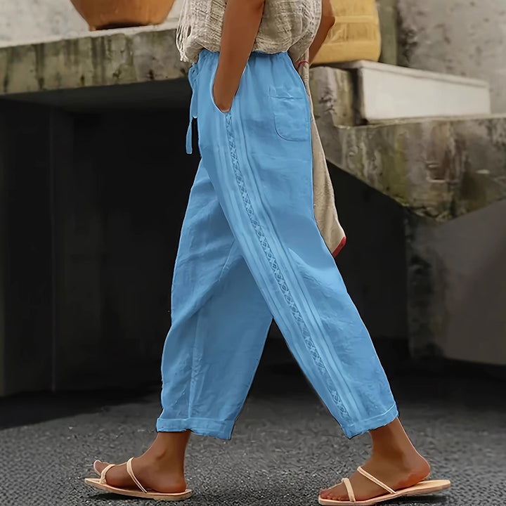 Damer Relaxed Fit Broderet Linnedragt Stilla