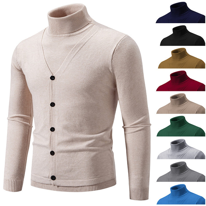 Stilfuld herre rullekrave cardigan trøje Stilla