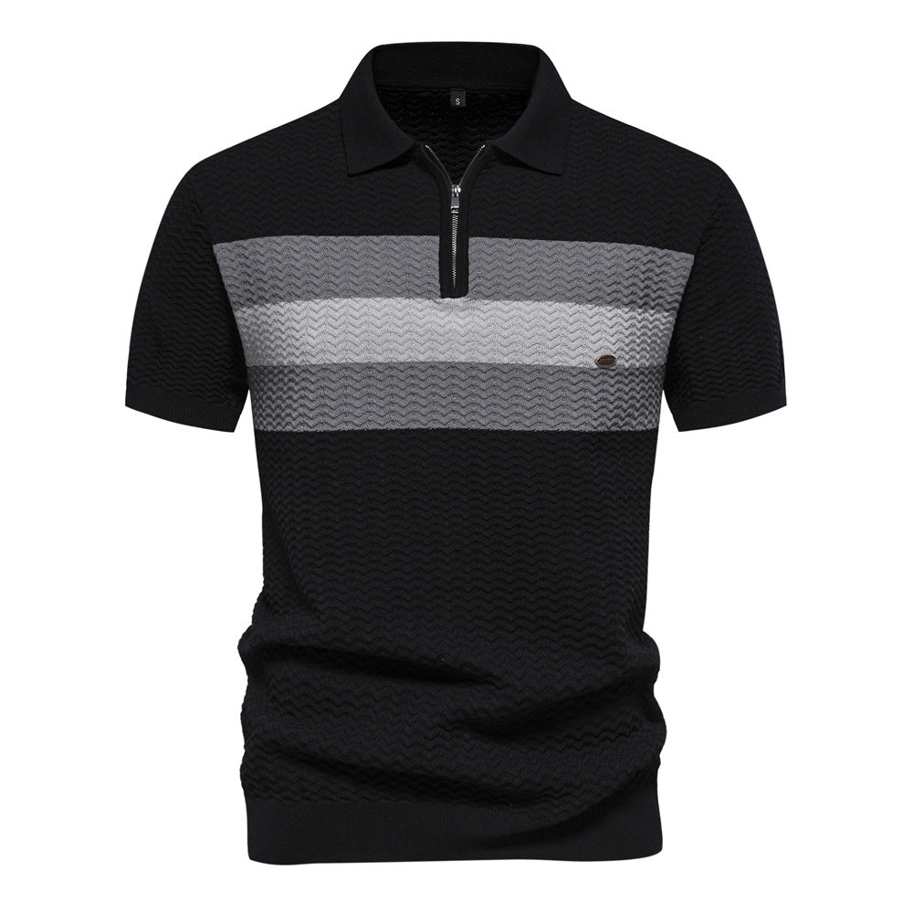 Herrer Polo-Shirt med innovativt struktureret design Stilla