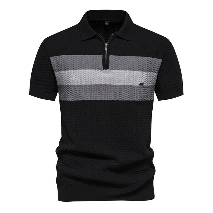 Herrer Polo-Shirt med innovativt struktureret design Stilla