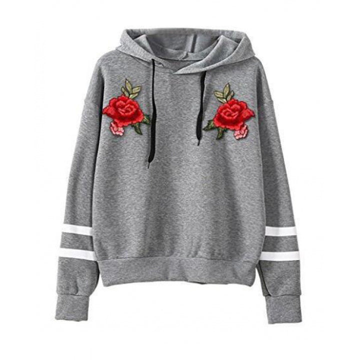Kvinders sweatshirt med høj kvalitet ros broderi Stilla