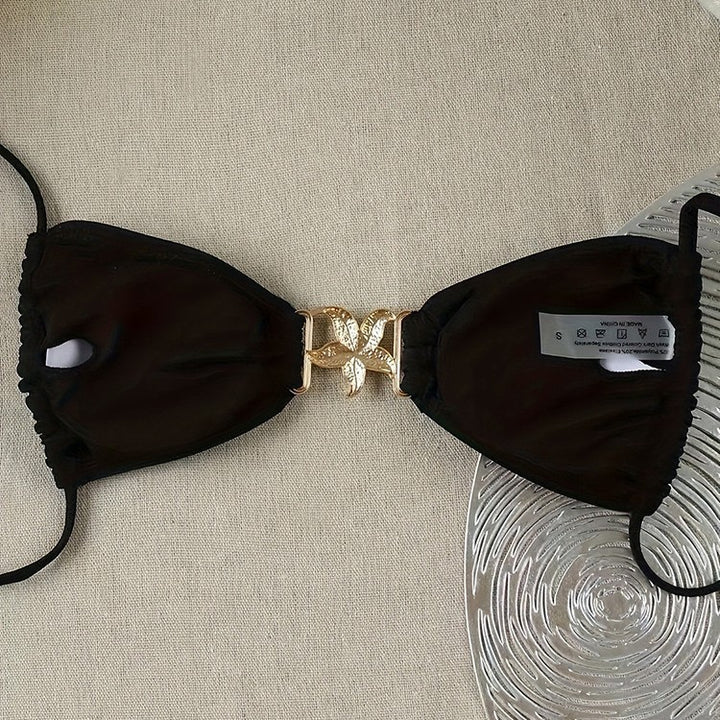Dame trekant-bikini top med charmerende smykkedetail Skovae