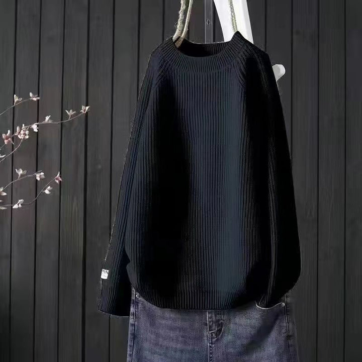 Dame afslappet ribstrik pullover med rund halsudskæring Stilla