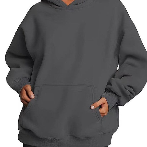 Kvinders oversized hoodie med praktiske kængurulommer og blød indvendig foring Skovae