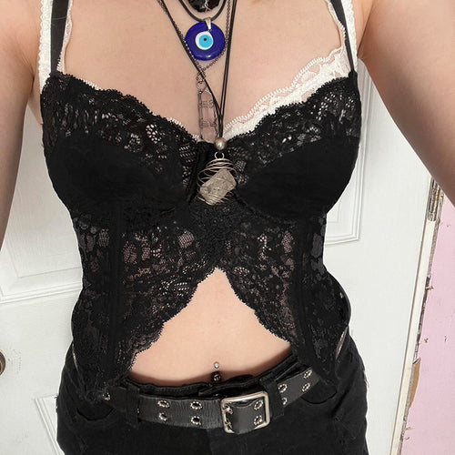 Dame spids-bustier med blomstret design og justerbare stropper Skovae
