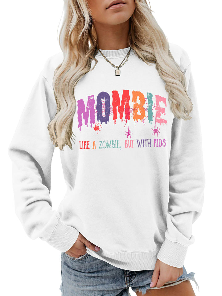 Dame sweatshirt med kreativt zombie-motiv Stilla