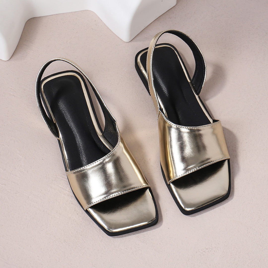 Damer Elegante Slingback Sandaler med blankt overmateriale og klassisk design Stilla