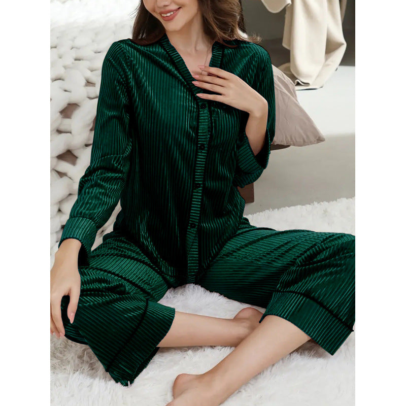 Fru Luksuriøs Samt Pyjamas-Sæt med justerbar talje Stilla