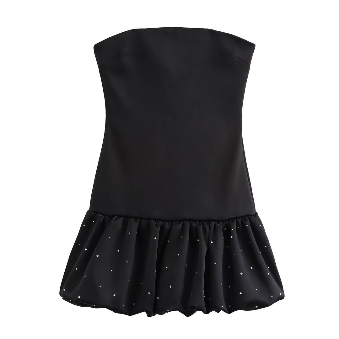 Stilla | Trendy Forår Båndløs Mini Kjole