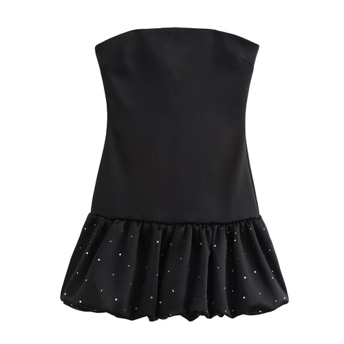 Stilla | Trendy Forår Båndløs Mini Kjole