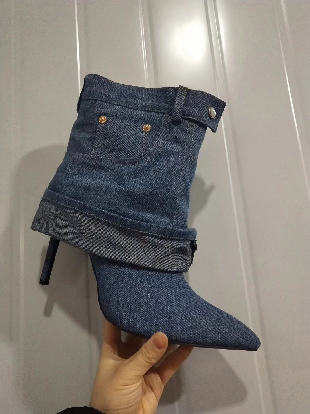 Femme Denim Højhælede Ankelsko Stilla
